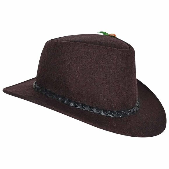 Men Bavarian Hat Dark Brown Oktoberfest Costumes Hat Western Traditional Attire. - Picture 5 of 10